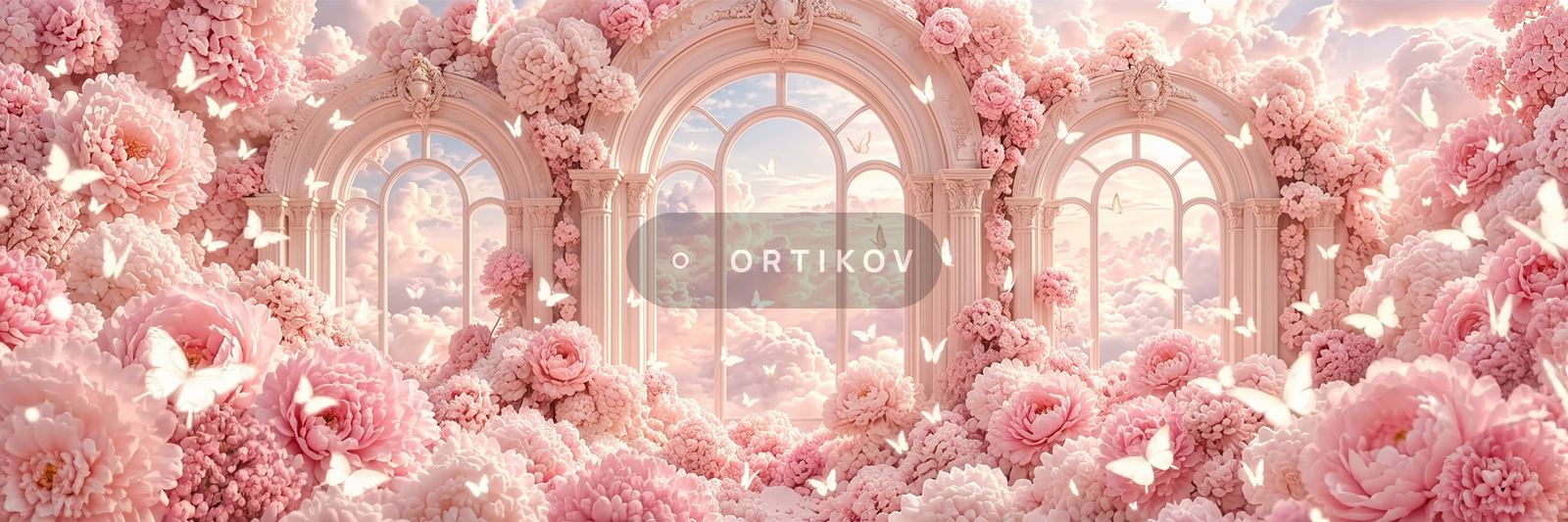 Розовые окна в пионах