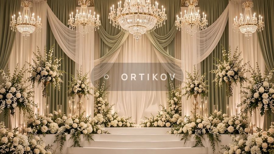 Оливковый шёлк и люстры
